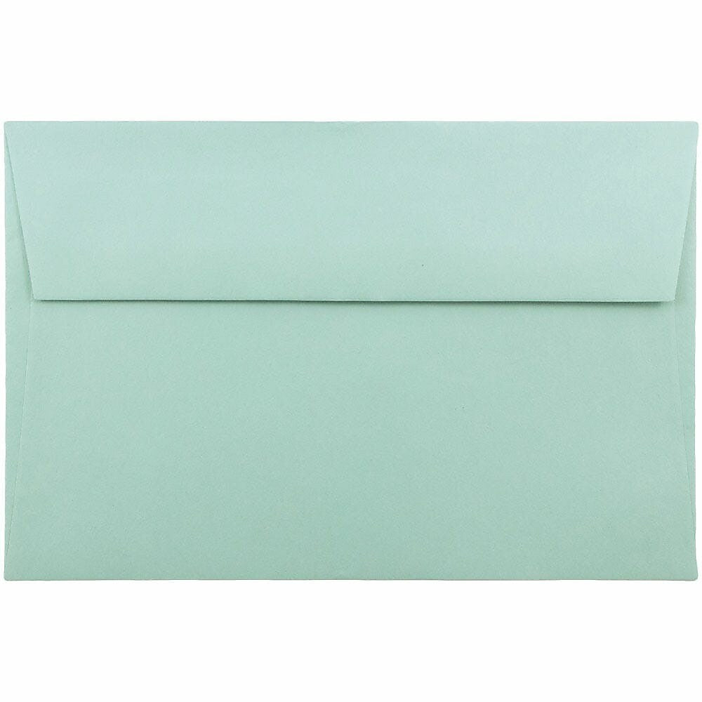 JAM Paper A9 Booklet Envelope 5 3/4" x 8 3/4", Aqua Blue, 100/Pack (157461d)