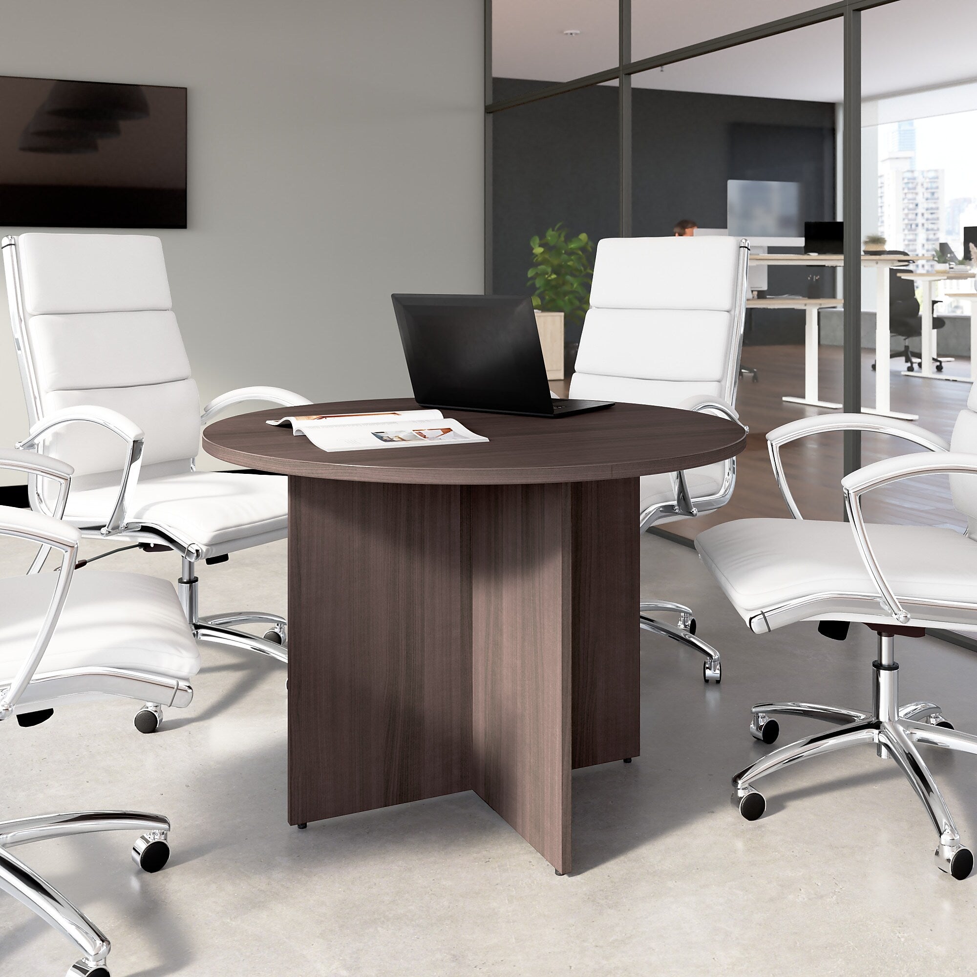 Bush Business Furniture 42" Round Conference Table, Storm Gray (99TB42RSG)