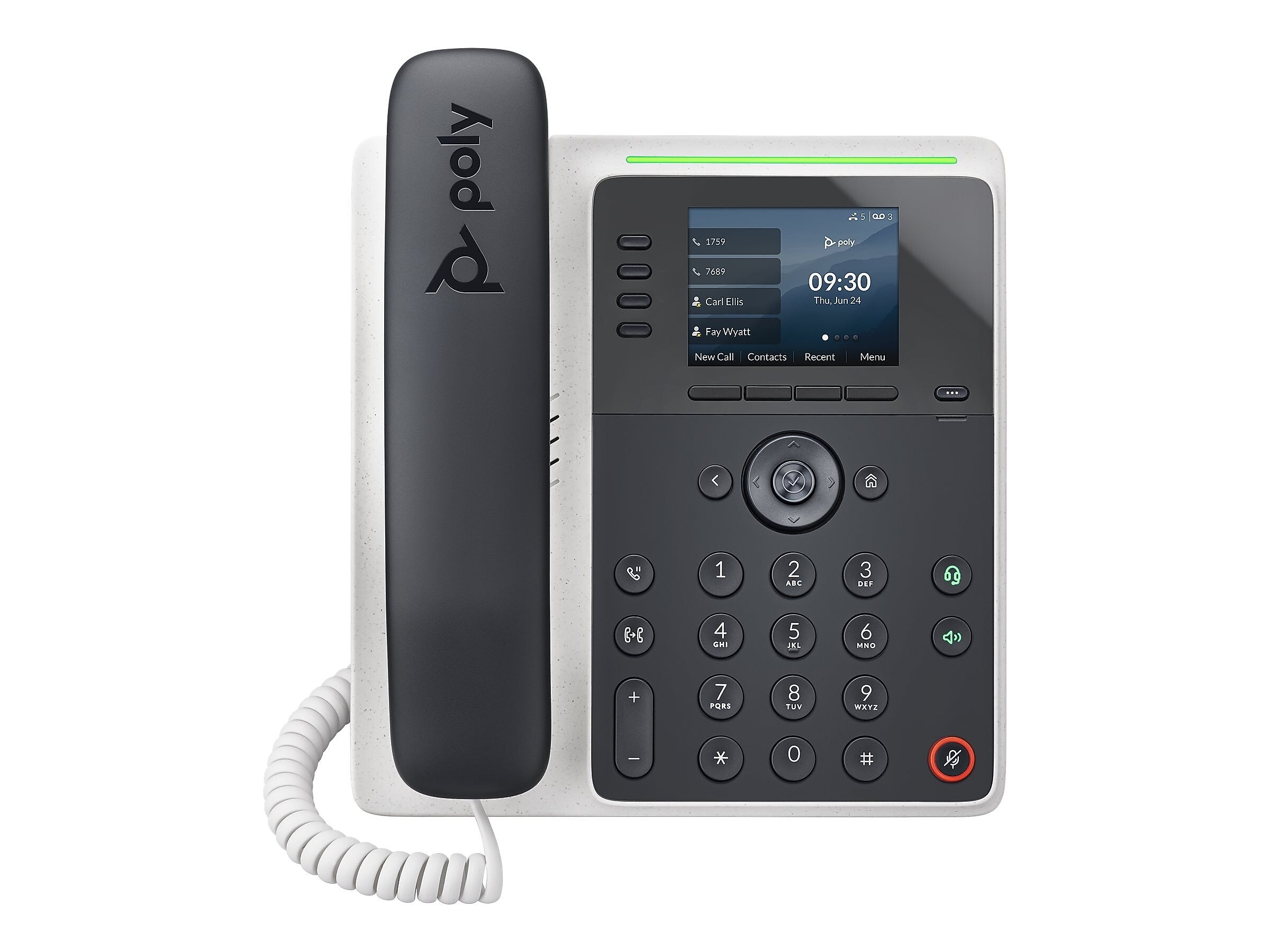 Poly Edge E200 Corded Conference Telephone, Black/White (2200-86990-025)