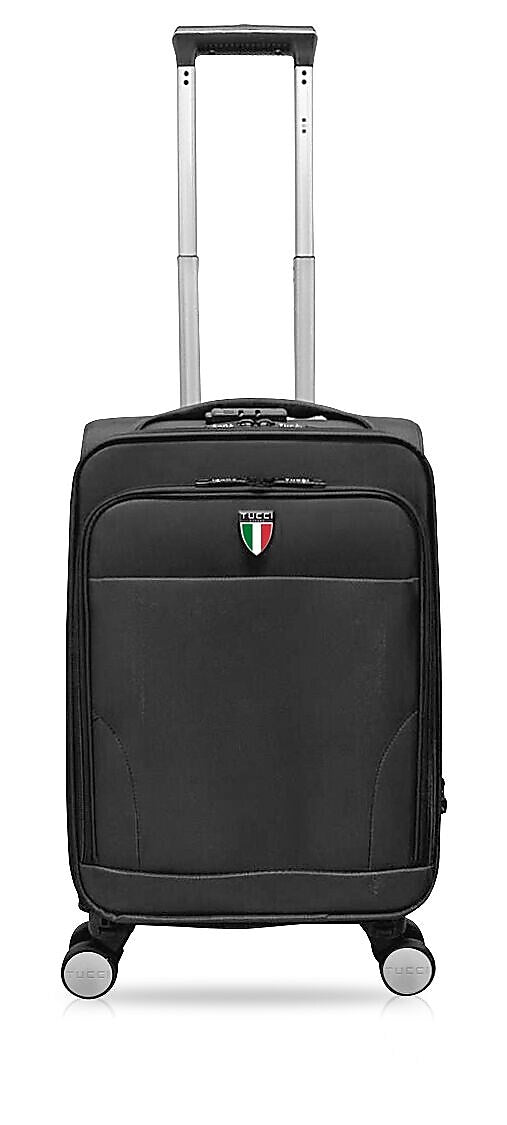 TUCCI 20" Hardside Carry-On Suitcase, 4-Wheeled Spinner, TSA Checkpoint Friendly, Charcoal (T0473-20in-CHL)