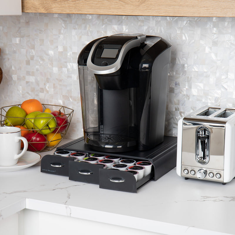 Mind Reader Plastic Coffee Pod Organizer Drawer, 36 Pod Capacity, Black (TRY3PC-BLK)
