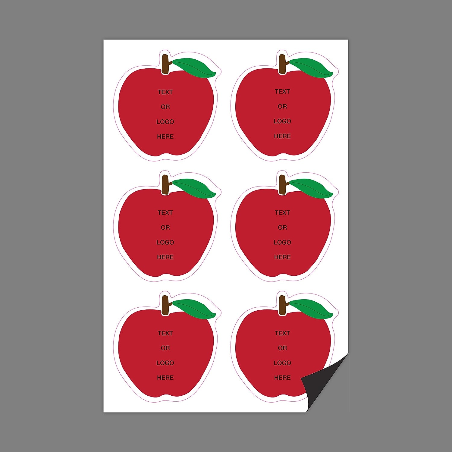 Full Color Magnetic Sign, Apple, Vertical, 6 Pieces