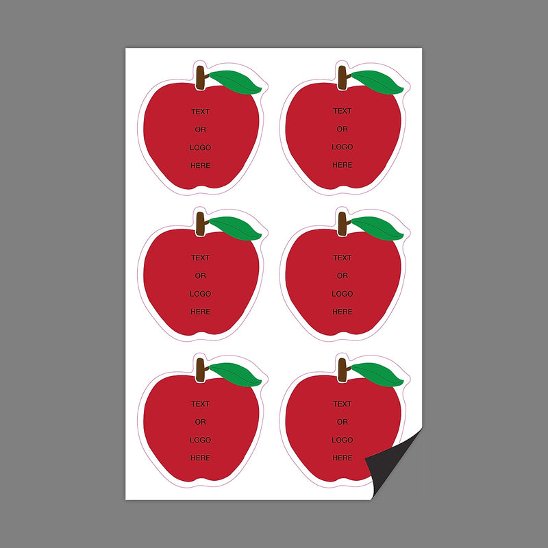 Full Color Magnetic Sign, Apple, Vertical, 6 Pieces