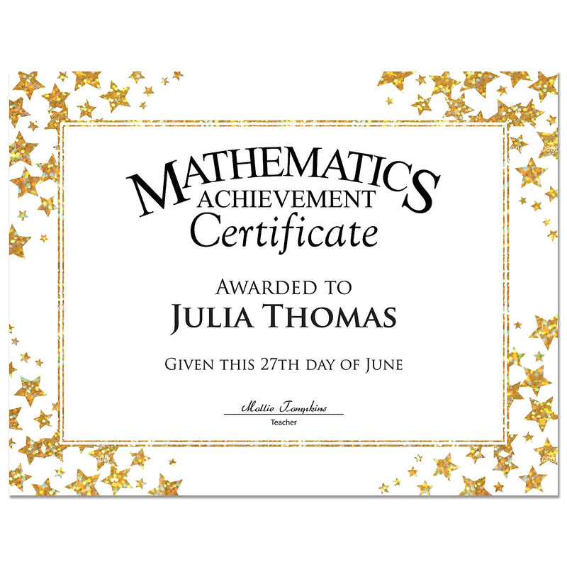 Royal Consumer Star Halographic Gold Foil Certificate Paper, Gold/White, 25/Pack (GEO49951)