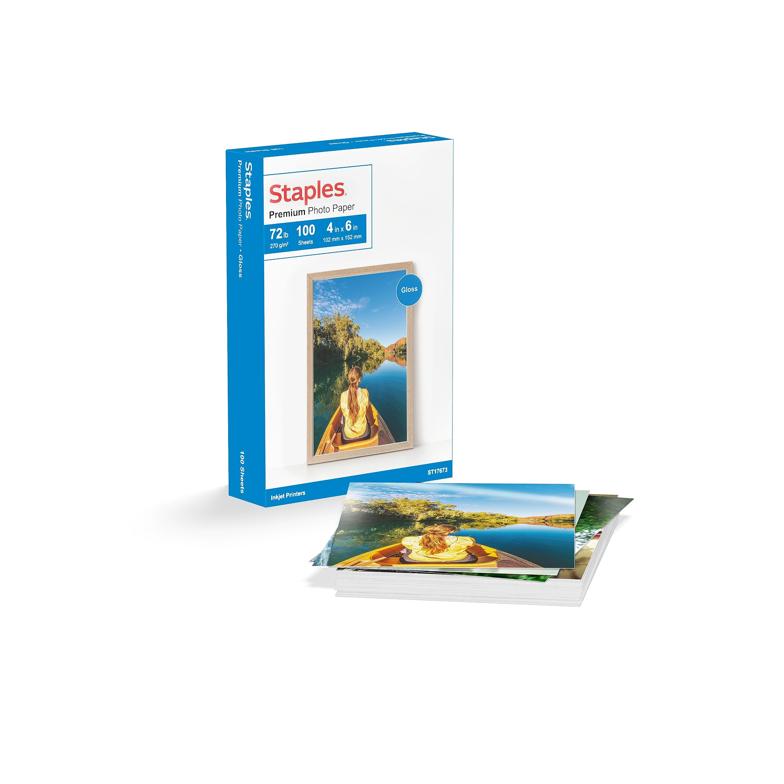 Staples® Premium Glossy Photo Paper, 4" x 6", 100 Sheets/Pack (ST17673)