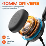 Delton 30Y MS Teams Noise-Canceling On-Ear Mono Computer Headset, USB Type-A & Type-C, Black (DWH30Y)