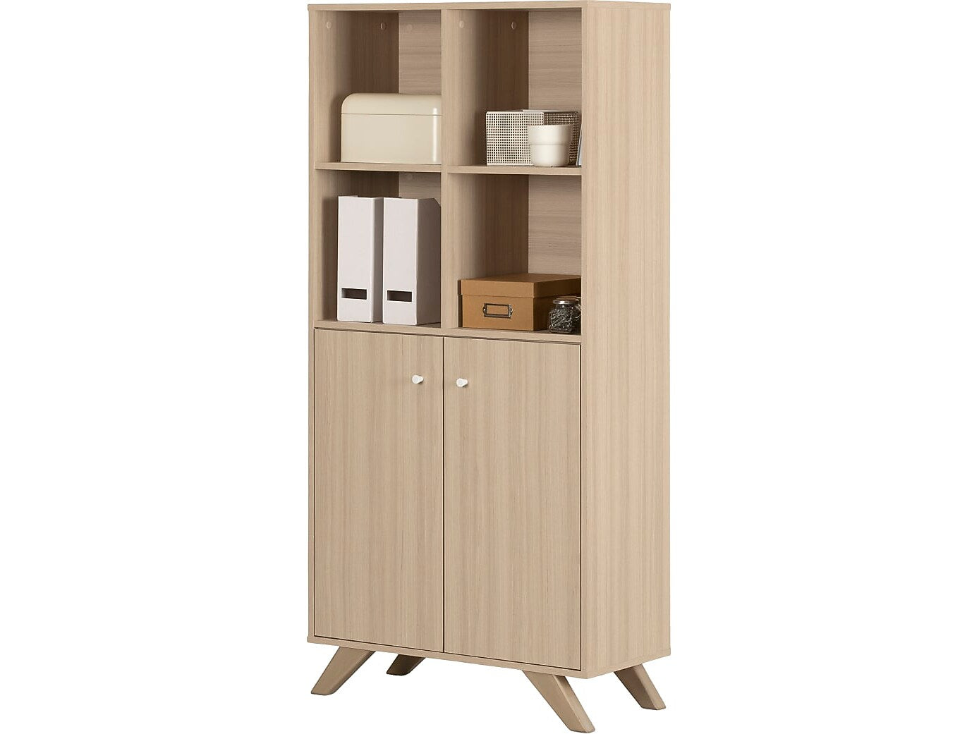 South Shore Helsy 65.25" 6-Shelf Bookcase with Adjustable Shelf, Soft Elm Laminated Particleboard (13869)