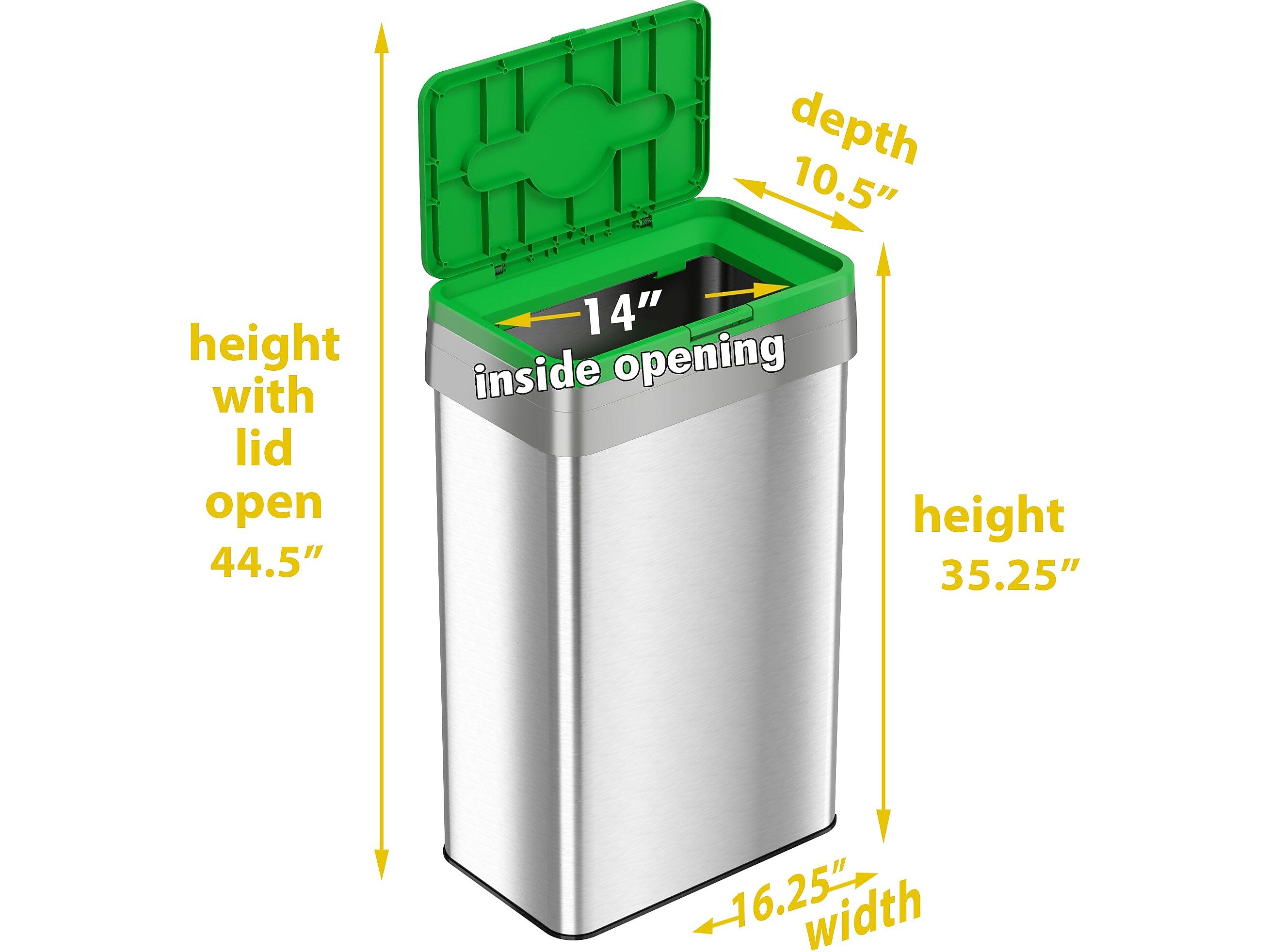 HLS Commercial Stainless Steel Trash Cans, 21-Gallon, Assorted Colors, 3/Set (HLS21UOTTRIO)