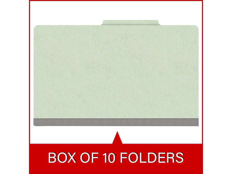 Medical Arts Press Pressboard Classification Folder, 1 Divider, 2" Expansion, Legal Size, Pale Green, 10/Box (DV-T52-14-3PGN)