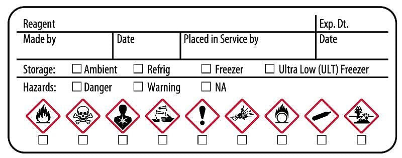 Reagent GHS Label, 3 x 1-1/8