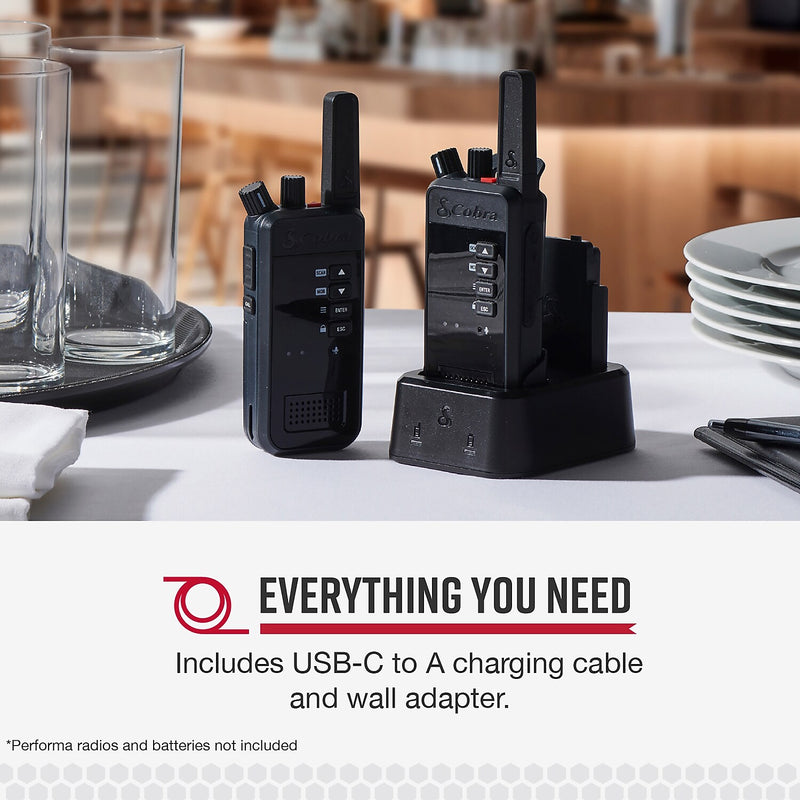 Cobra Single Dock Charger for Cobra Performa 400/450 2-Way Handheld Business Radios, Black (0010077-1)
