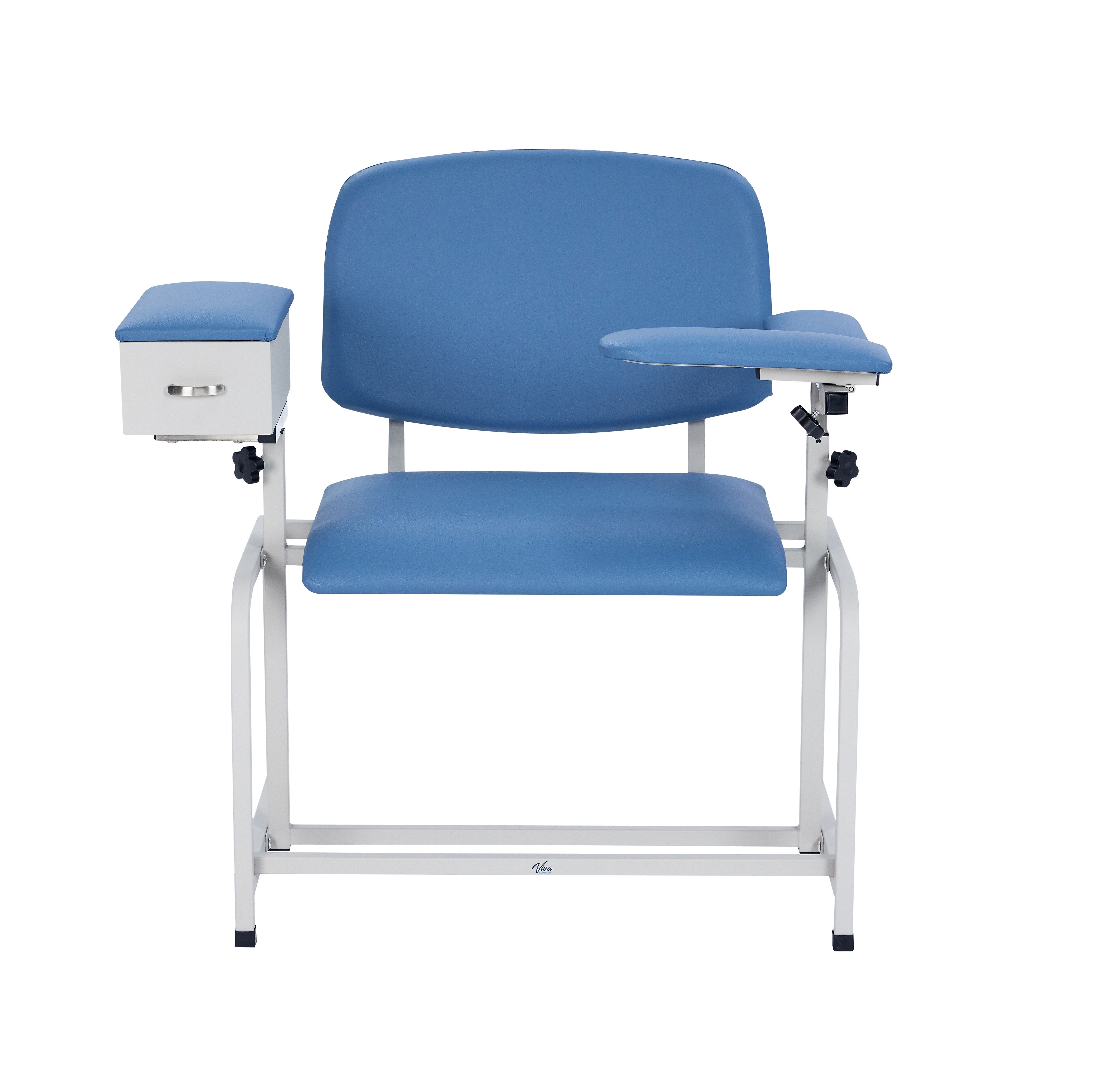 Viva Comfort Wide Adjustable Bariatric Phlebotomy Blood Drawing Chair, 500 lbs. Capacity, Blue (ADI997-01D-BLU-HD-MK)