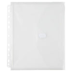 JAM Paper Plastic Binder Pocket, 3-Hole Punched, Clear, 3/Pack (218VB1CLX3)