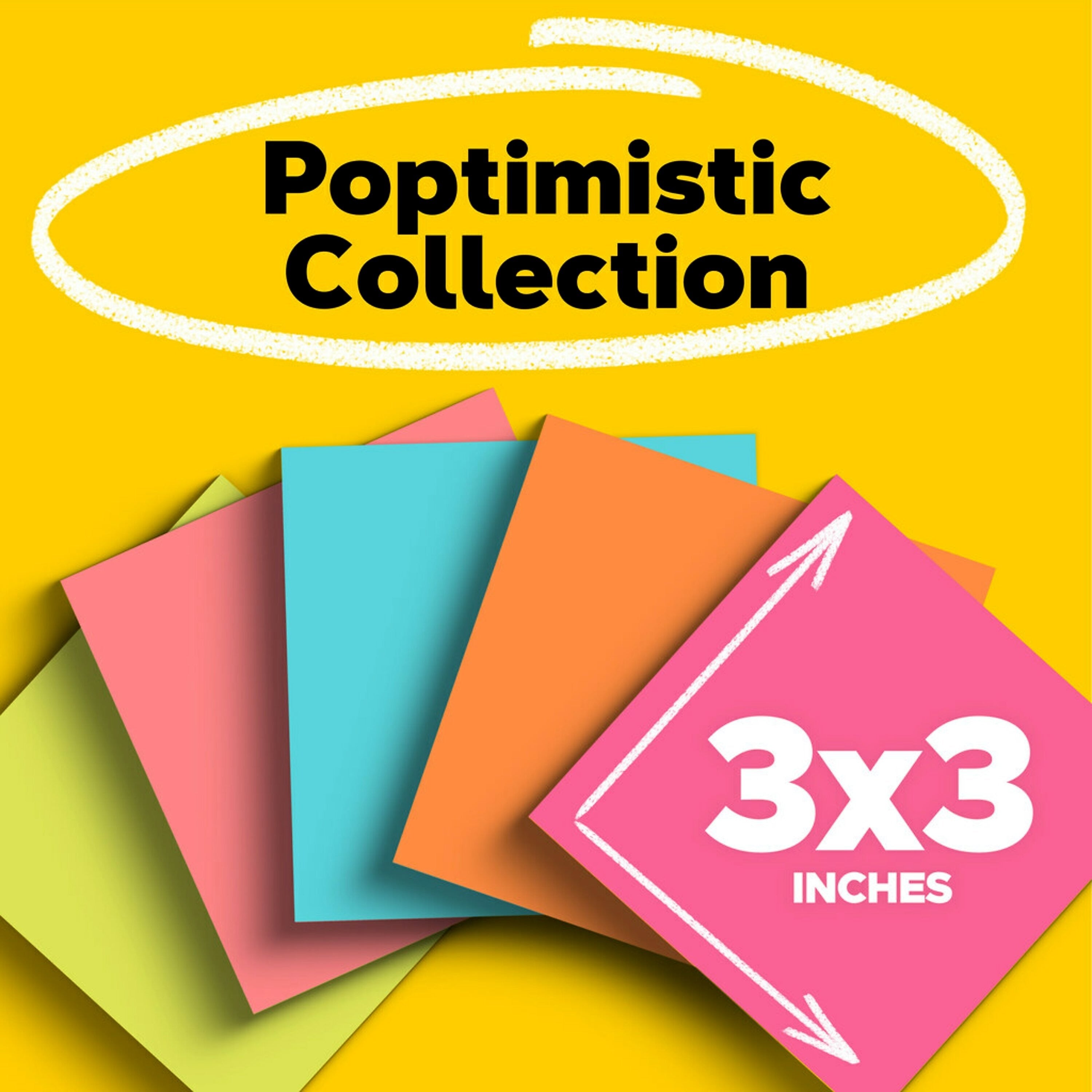 Post-it Notes, 3" x 3", Poptimistic Collection, 100 Sheet/Pad, 14 Pads/Pack (65414AN)