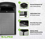 Alpine Industries Steel Outdoor Trash Can with Dome Lid, 40 Gallon, Silver, 2/Pack (ALP471-40-SIL-2PK)