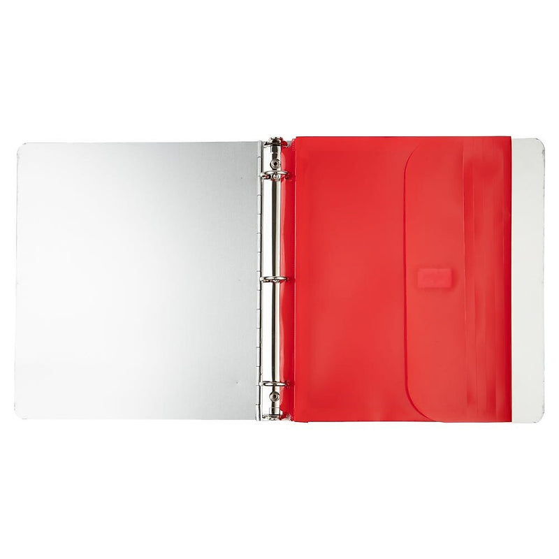 JAM Paper Plastic Binder Pocket, Red, 3/Pack (218VB1REX3)