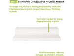 Champion Sports Youth Step-Down Baseball Pitching Rubber, White (BH72)