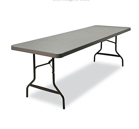 Iceberg IndestrucTable Commercial Folding Table, Rectangular, 96" x 30" x 29", Charcoal Top (ICE65537)