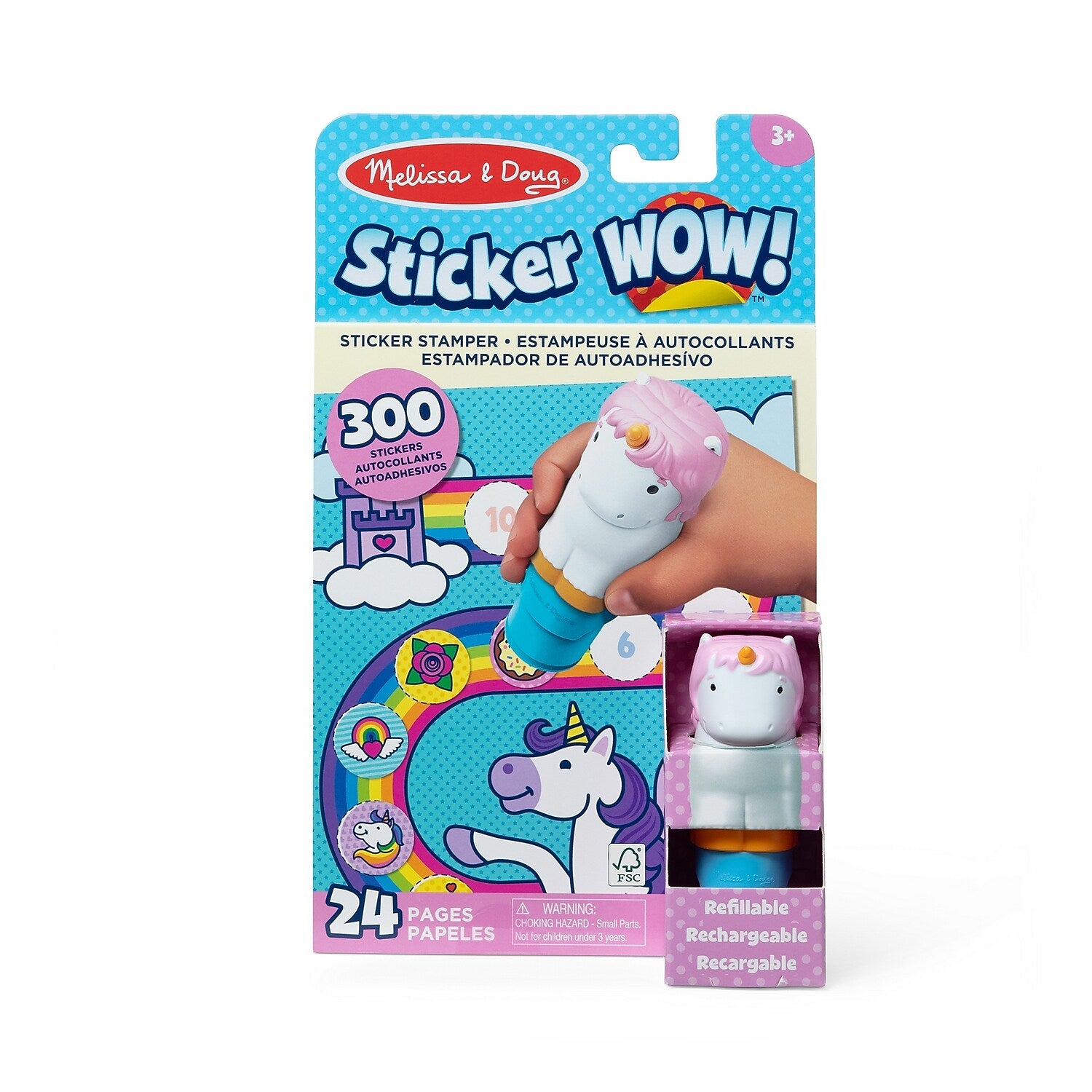 Melissa & Doug Sticker WOW! Uinicorn Activity Pad and Sticker Stamper, 24 Pages (32013)