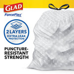 Glad ForceFlex Tall Kitchen Drawstring Trash Bags, 13 Gallon, Gain Lavender with Febreze Freshness, 80 Count (78533)