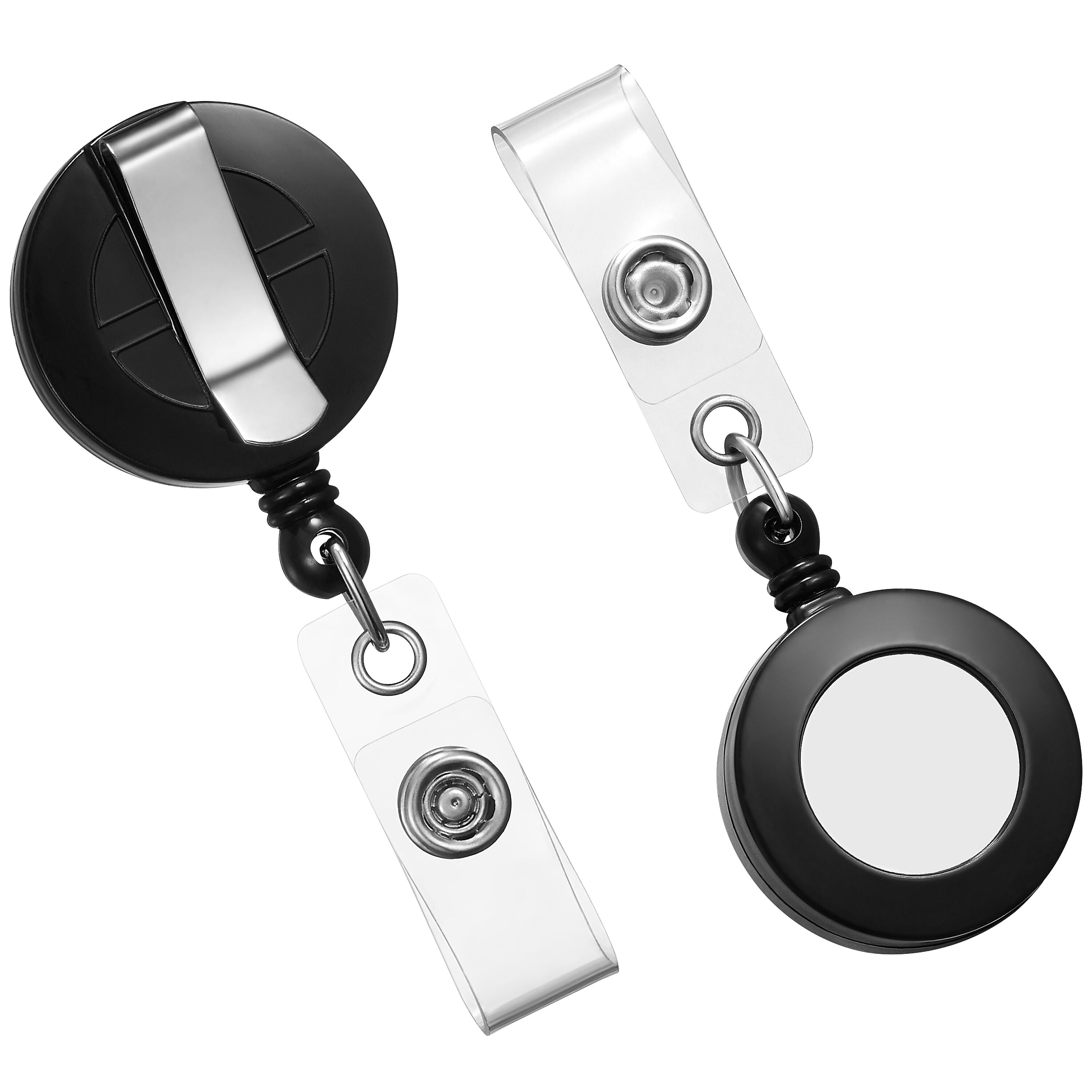 Staples Badge Reels, 30" Retractable Cord Length, Vinyl/Metal, Black, 25/Pack (18913/3748022)