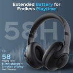Treblab Wireless Noise Canceling Over-Ear Headphones, Bluetooth, Black (Z2)