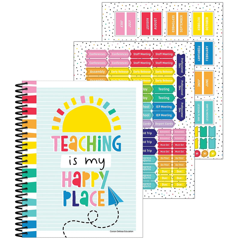 Carson Dellosa Education Happy Place Undated Lesson Planner, 10.9" x 8.9", 128 Pages (CD-105034)