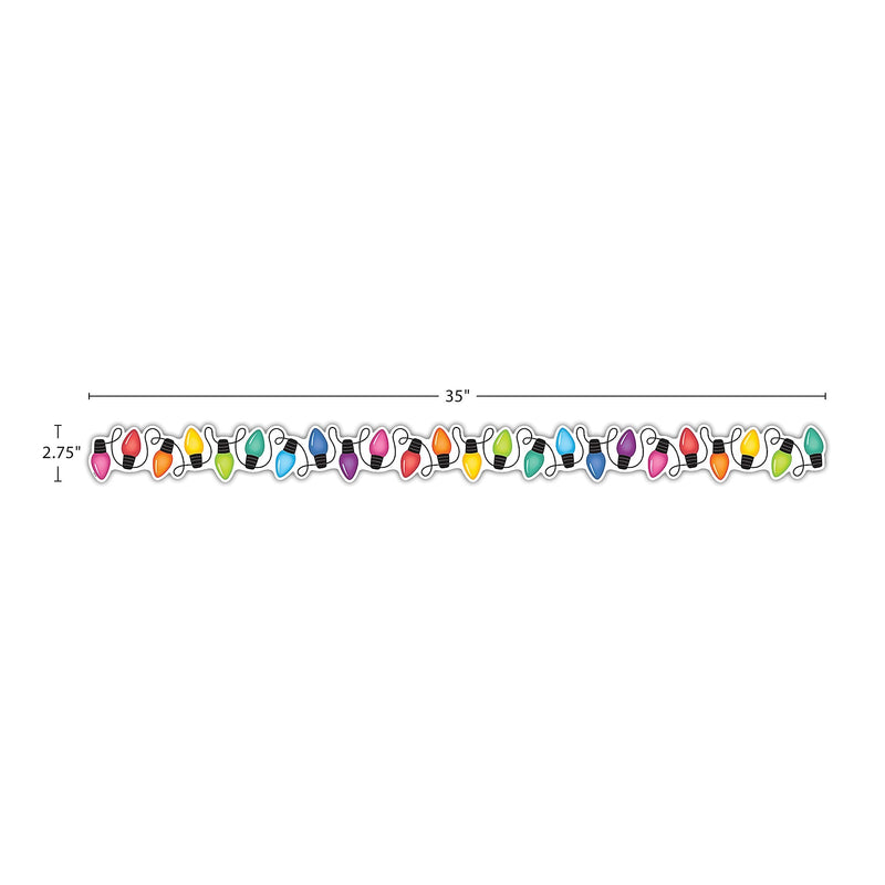 Teacher Created Resources Die-Cut Border Trim, 2.75" x 2.92', Colorful Holiday Lights, 12/Pack, 6 Packs/Bundle (TCR6952-6)
