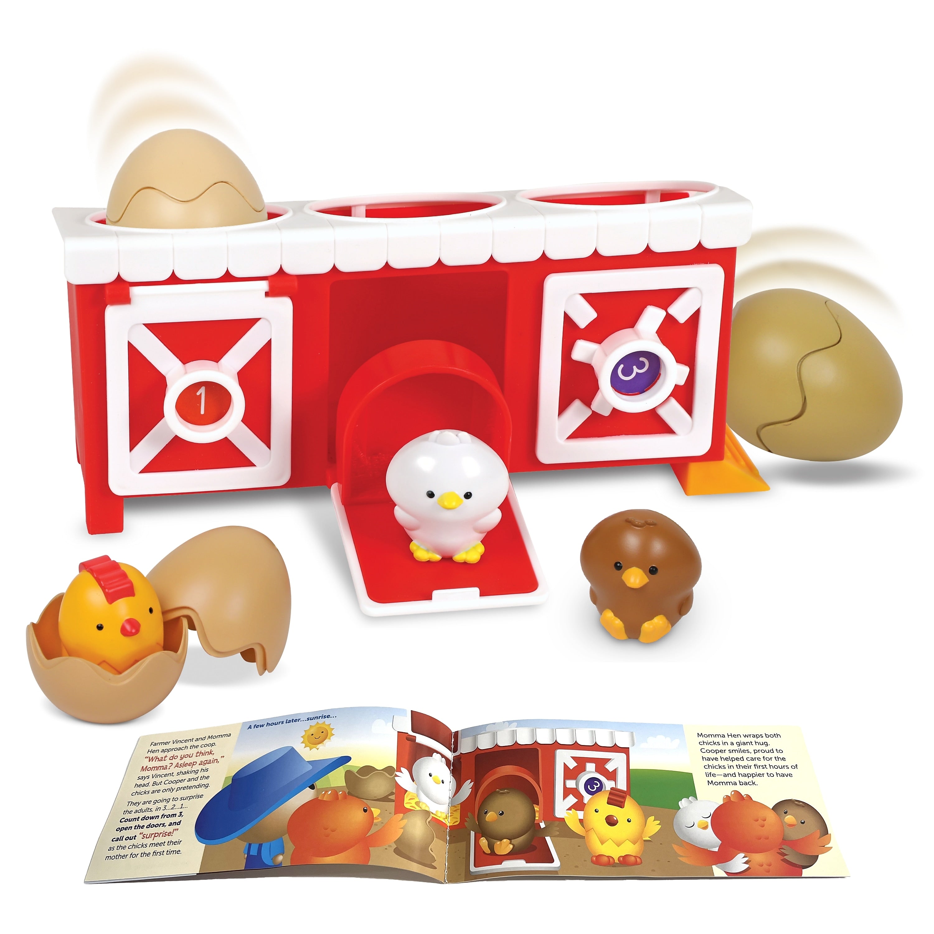 Learning Resources Peeksville Hide & Cheep Chicken Coop, Multicolored, 8 Pieces/Pack (LER7747)