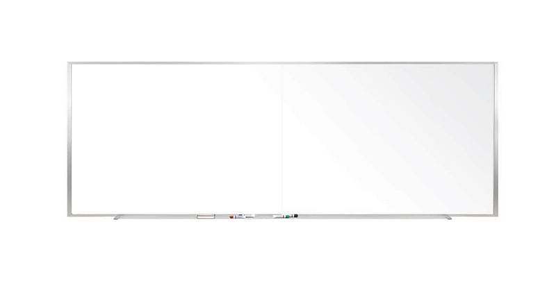Ghent Two-Piece M1 Magnetic Porcelain Dry-Erase Whiteboard, Anodized Aluminum Frame, 4'H x 12'W (M1-412-4-2P)