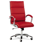 Neratoli High-Back Swivel/Tilt Chair , Red Soft-Touch Leather , Chrome Frame
