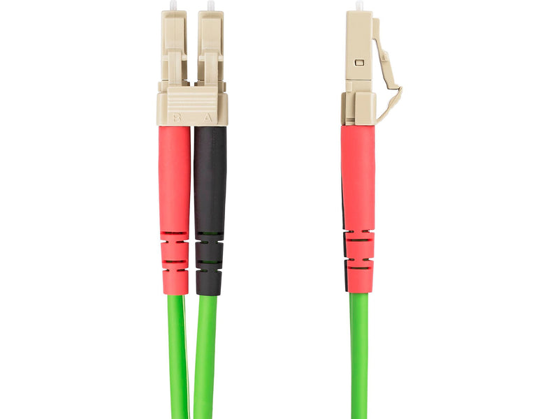 StarTech 15m (49.2ft) LC to LC (UPC) Duplex OM5 Multimode Fiber Optic Patch Cable, 50/125, Green (LCLCL-15M-OM5-FIBER)