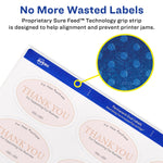 Avery Print-to-the-Edge Laser/Inkjet Oval Labels, 1 1/2" x 2 1/2", White, 450 Labels/Pack (22564)