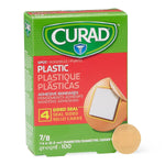 Curad Plastic Adhesive Bandages, Natural, 7/8" dia, 100 Bandages/Box (NON25501H)