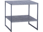Household Essentials Jamestown 19.8"W x 19.8"D Laminate Side/End Table, Rustic Slate Concrete/Black (8098-1)