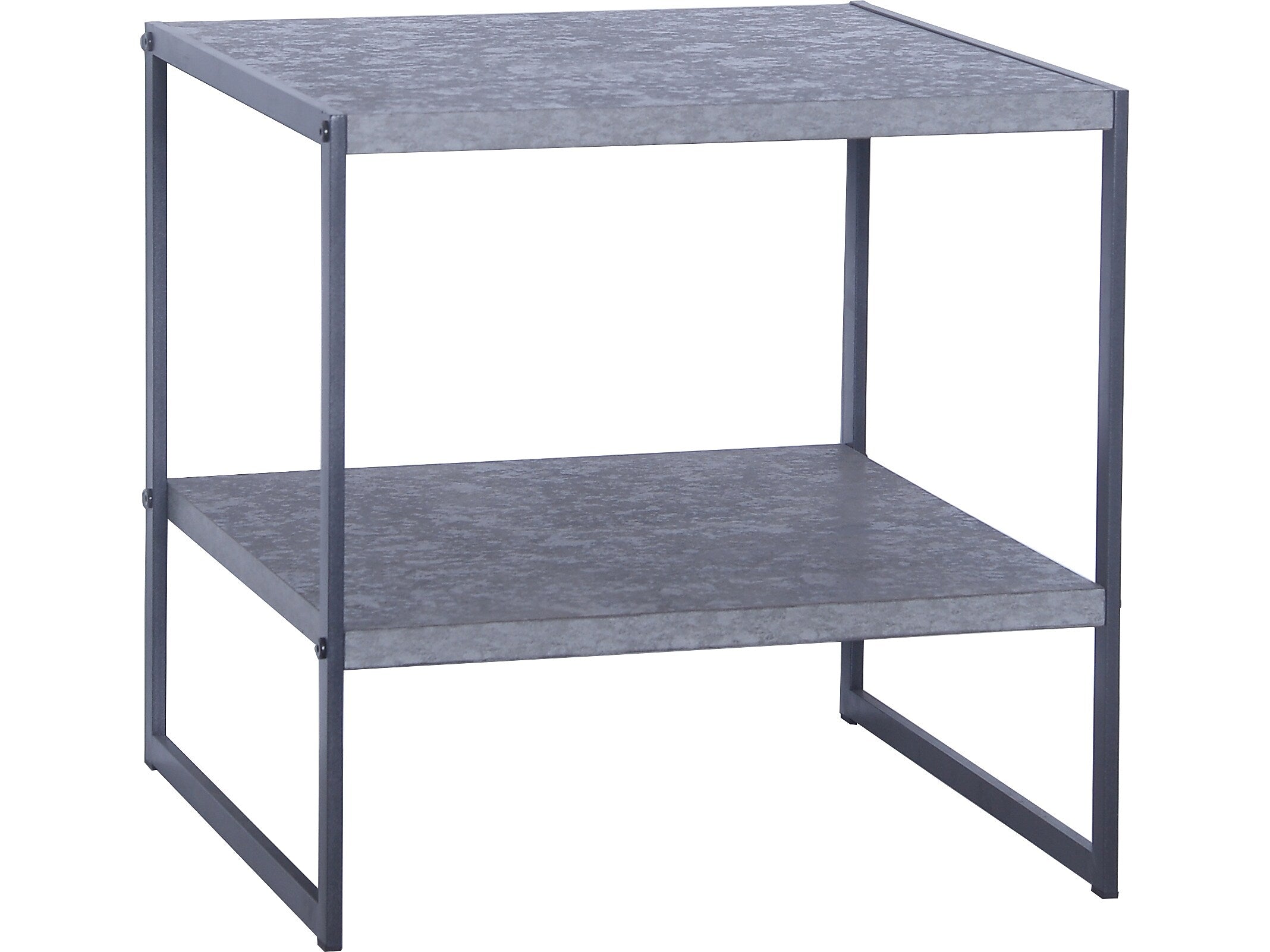 Household Essentials Jamestown 19.8"W x 19.8"D Laminate Side/End Table, Rustic Slate Concrete/Black (8098-1)