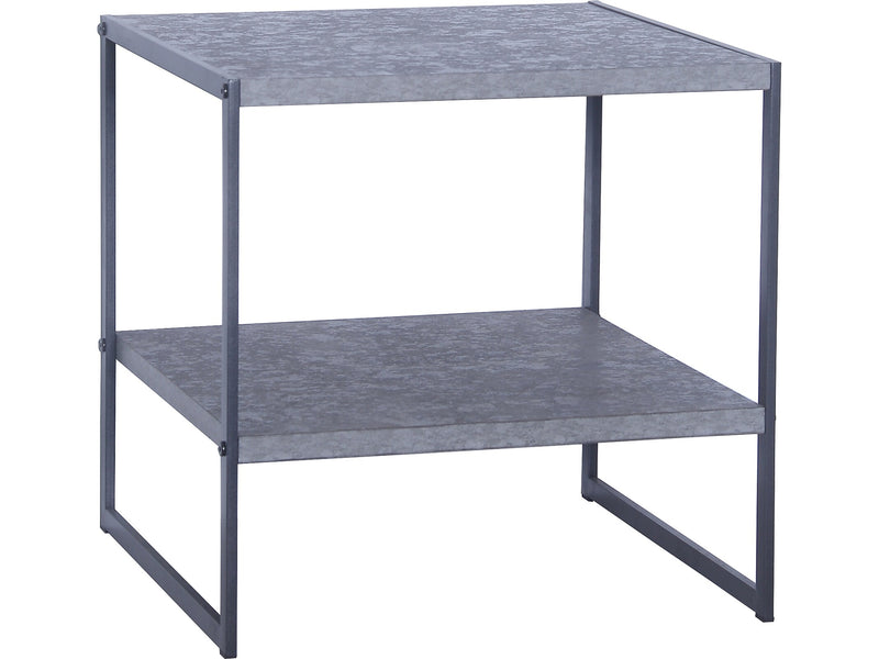 Household Essentials Jamestown 19.8"W x 19.8"D Laminate Side/End Table, Rustic Slate Concrete/Black (8098-1)