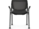 HON Motivate Fabric/Mesh Nesting Stacking Chair, Black/Charblack (HMN2.F.S.IM.ON.CU10.CBK)