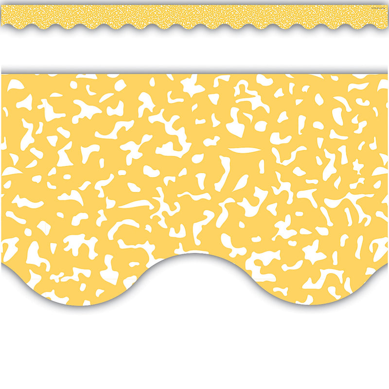 Teacher Created Resources Border Trim, 2.19" x 2.92', Composition Yellow Scalloped, 12/Pack, 6 Packs/Bundle (TCR9315-6)