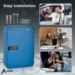 AdirOffice 48-Key Cabinet with Combination Lock and Key Tags, Blue (682-48-BLU-689-PKG)