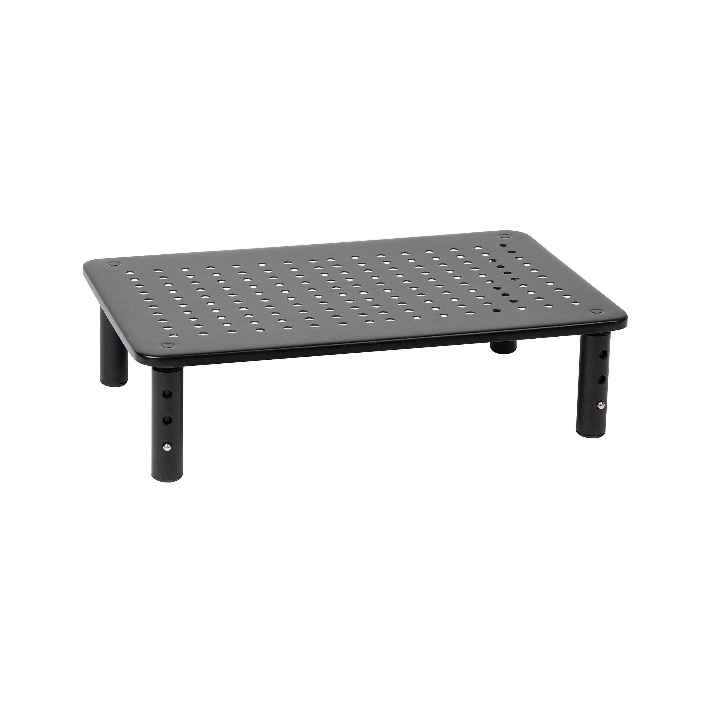 Mind Reader Ventilated Adjustable Monitor Stand, Up to 44 lbs., Black (4LEGMET-BLK)
