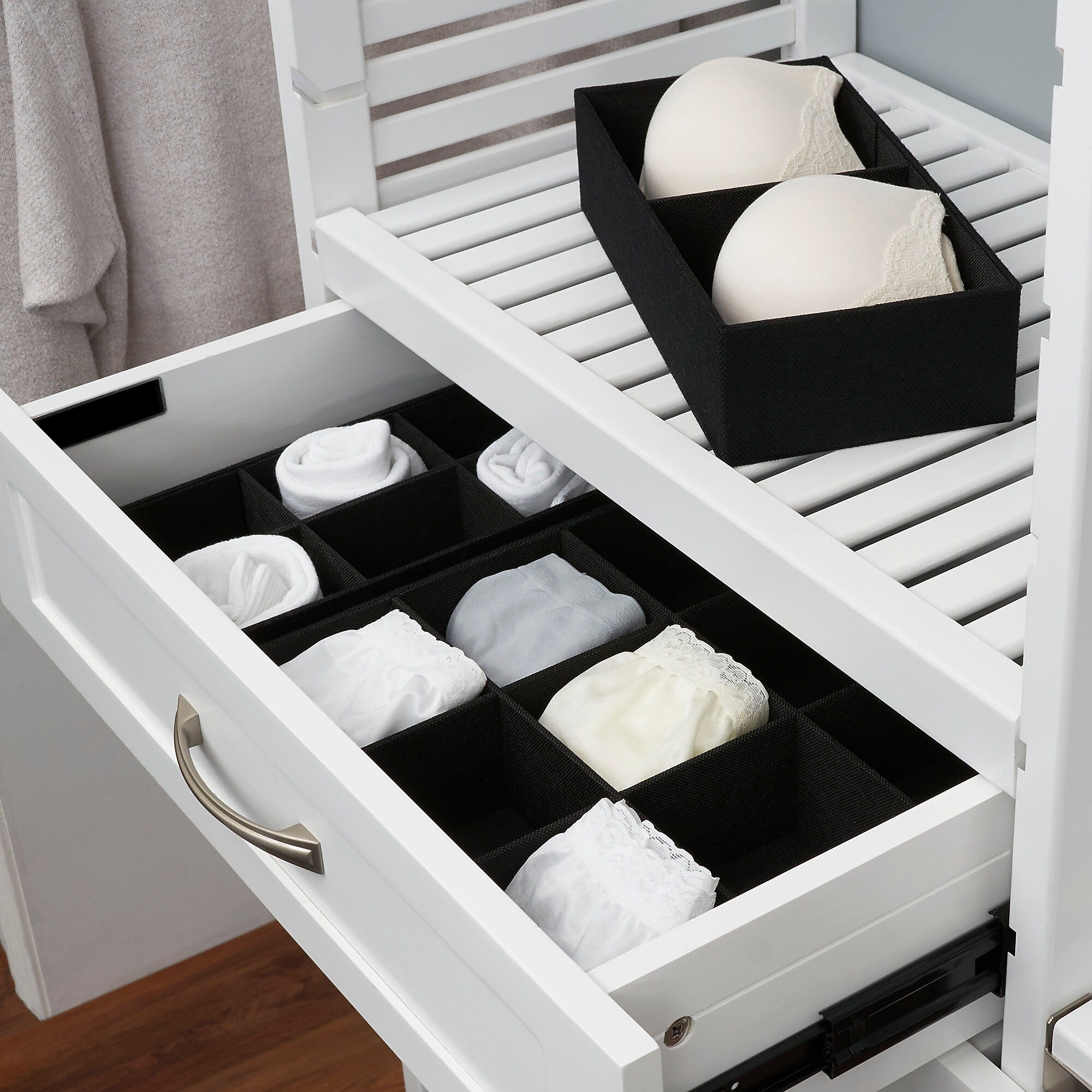 Household Essentials Drawer Organizers, Black, 3/Pack (753-1)