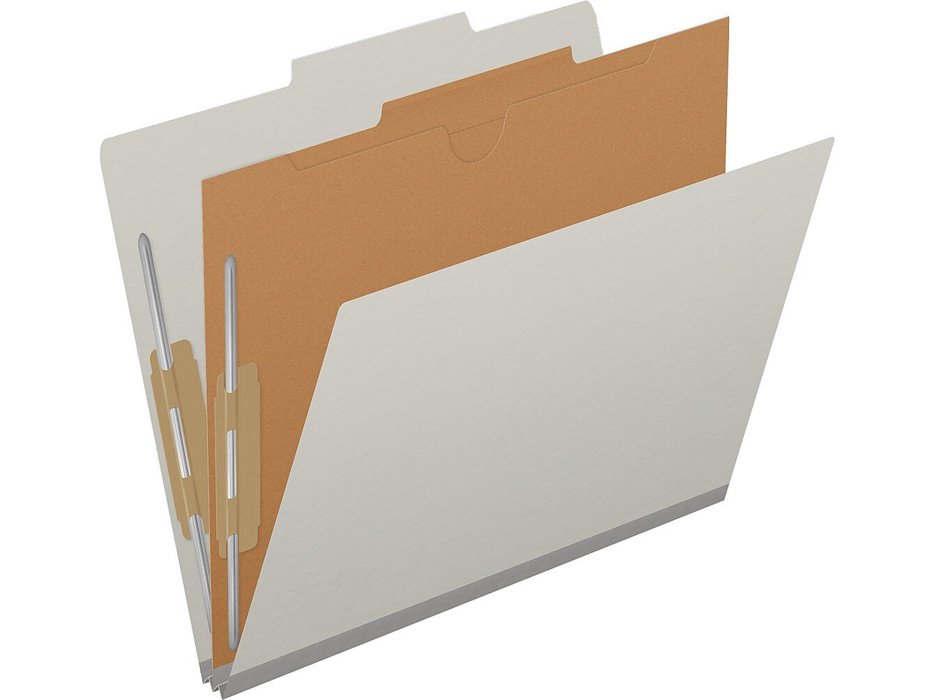 Medical Arts Press Pressboard Classification Folder, 1-Divider, 2" Expansion, Letter Size, Gray, 10/Box (DV-T42-14-3GRY-PKT)