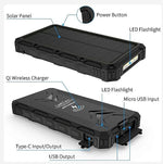 4XEM 30,000 mAh Mobile Solar Power Bank and Charger (4XSOLARPWR30BK)