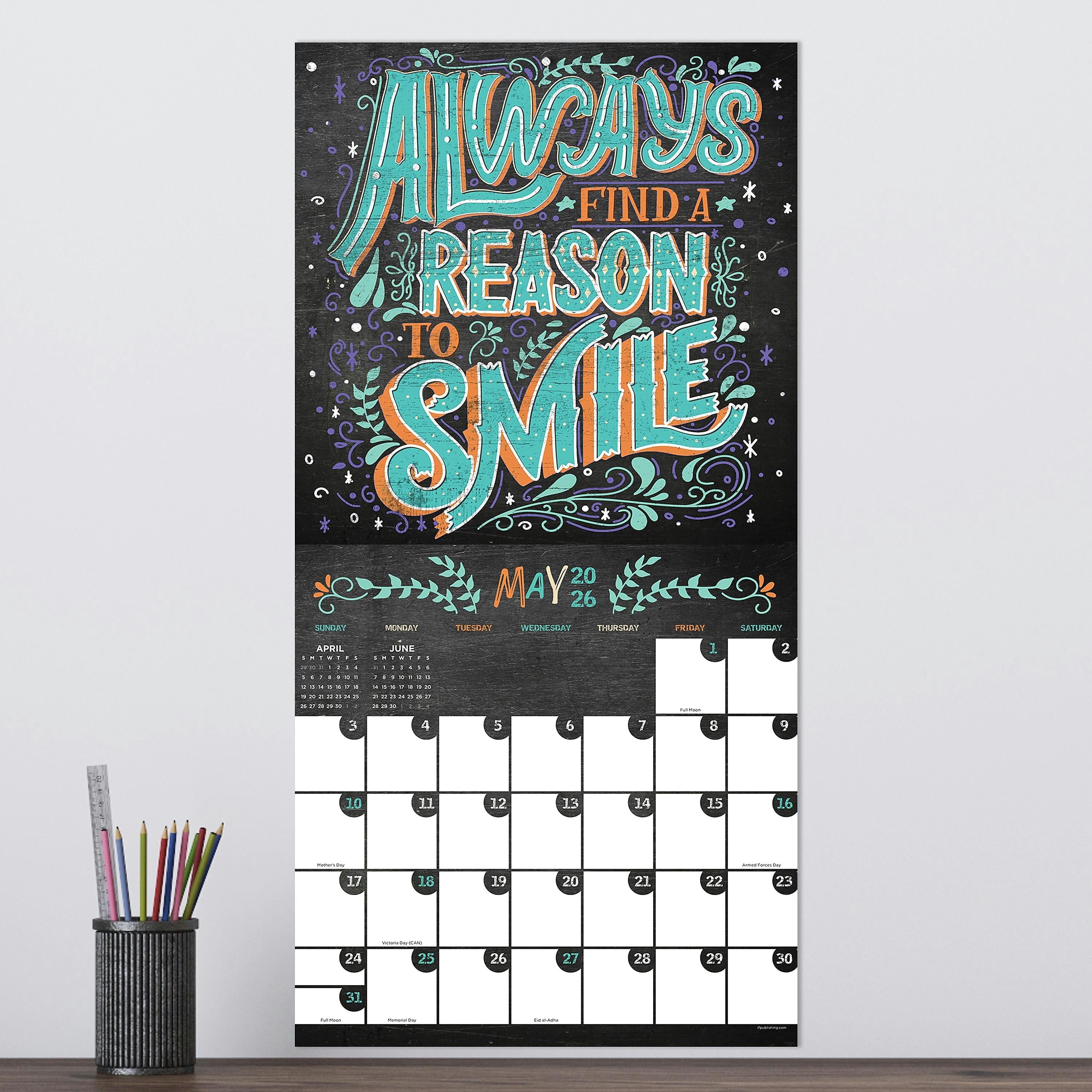 2026 TF Publishing 12" x 17" TF Publishing 12" x 12" Chalk It Up Wall Calendar 26-1107