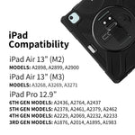 CODi Rugged Case iPad Air 13" (M2, M3), iPad Pro 12.9" (6th, 5th, 4th, 3rd Generation), Black (C30705091)