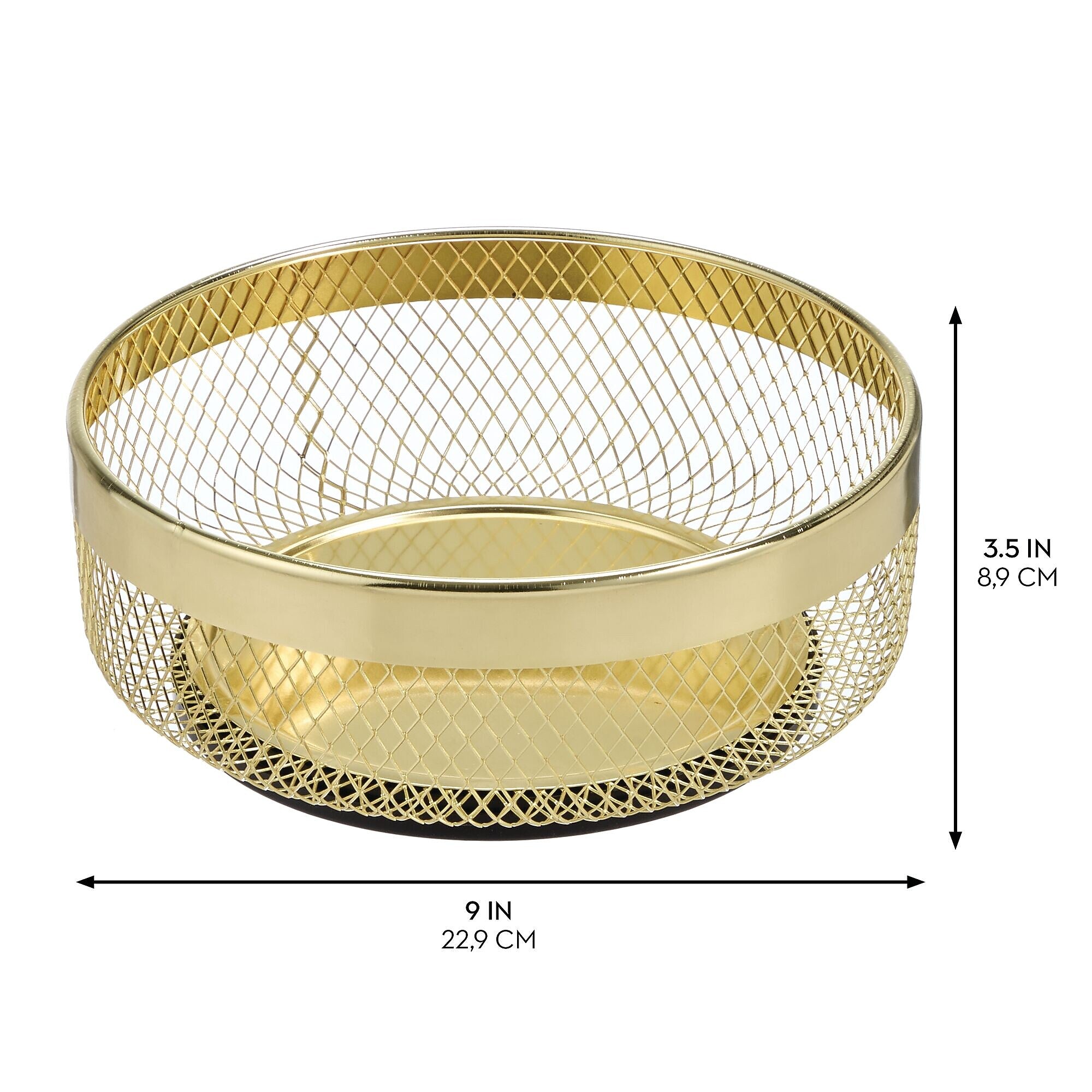 iDESIGN Metal Mesh Lazy Susan Organizer, Soft Brass (25965)