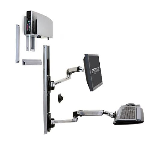 Ergotron LX Wall Mount System Polished Aluminum/Black (45-247-026)