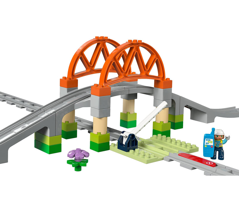 LEGO DUPLO Town Train Bridge and Tracks Expansion Set, 42 Pieces (10426)