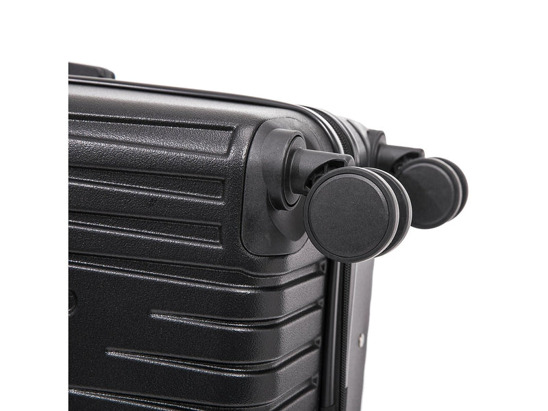 InUSA Drip 24" Hardside Suitcase, 4-Wheeled Spinner, TSA Checkpoint Friendly, Black (IUDRI00M-BLK)